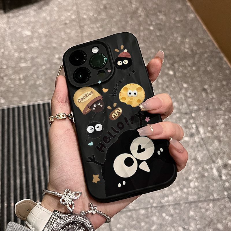 Cute Black Coal Ball Character Phone Case Series
